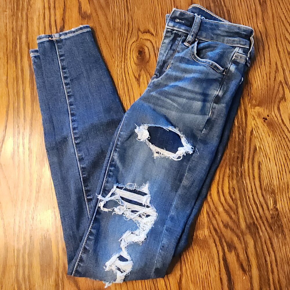 American Eagle Jeggings Distressed Size 000
